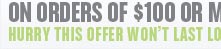 Free Shipping On Orders Of $100 Or More