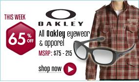 Oakley Eyewear and Apparel - 65% off All Styles This Week! 