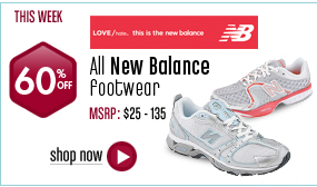  New Balance Footwear - All Styles 60% off This Week!