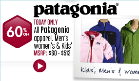 Patagonia Apparel - All Styles 60% off Today Only! 