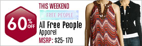 Free People Apparel - 60% off All Styles This Weekend! 