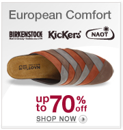 Naot, Birkenstocks, Kickers Up to 70% Off