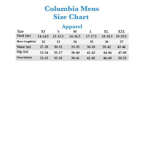 Columbia Womens Size Chart