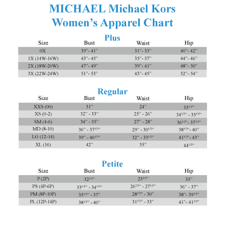 Michael Kors Mens Size Chart