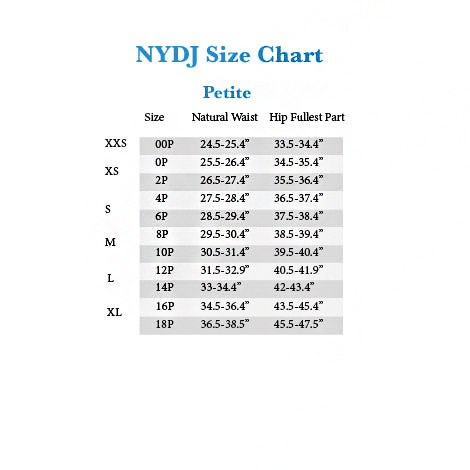 Nydj Jeans Size Chart