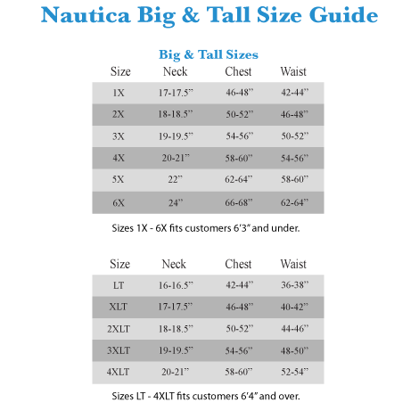 Polo Jacket Size Chart