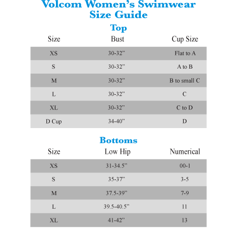 Volcom Size Chart