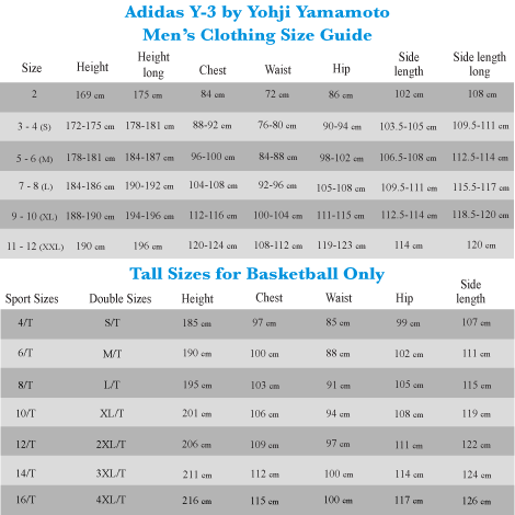 size chart tracktop adidas firebird