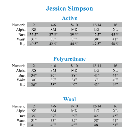 Simpson Size Chart Coat