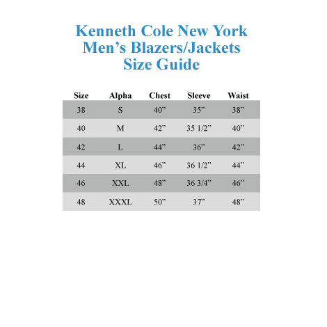 Sport Coat Measurement Chart