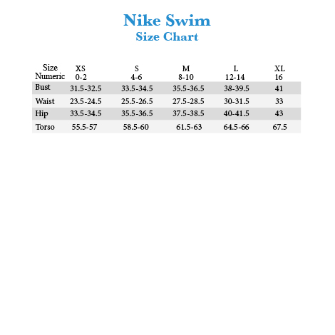 Nike Womens Swimsuit Size Chart