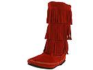 Minnetonka - New 3-Layer Fringe Boot (Red Suede)