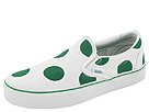 Vans - Classic Slip-On ((Medium Dots) True White/Leprechaun Green) - Footwear