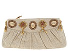 Inge Christopher Handbags - Biarritz Clutch With Freshwaster Pearls, Potato Cabochons And Bamboo Beads on Silk Matka (Natural) - Bags and Luggage