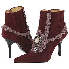 Hale Bob Boots - Marie (Bordeaux) :  suede cameo retro ankle