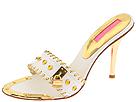 Betsey Johnson - Courtney (White Leather/Gold Studs) - Footwear by betsey johnson (womens womens dress dress sandals dress sandals ornamentation)
