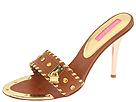 Betsey Johnson - Courtney (Brown Leather/Gold Studs) - Footwear by betsey johnson (womens womens dress dress sandals dress sandals ornamentation)