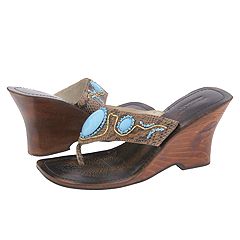 Nau‏ghty Monkey - Sneaky (Turquoise) - 6PM.com :  naughty monkey - sneaky turquoise thong wedge wooden
