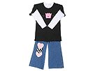 Greggy Girl 3 PC Denim Set Toddler Black TopBlue Denim JeansPolka Dot Belt Apparel