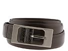 Kenneth Cole New York - Feather Edge Shiny Calf Center Bar (Dark Brown Leather) - Accessories by kenneth cole new york (accessories belts mens belts)