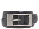 Kenneth Cole New York - Feather Edge Shiny Calf Center Bar (Black Leather) - Accessories by kenneth cole new york (accessories belts mens belts)