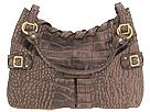 Plinio Visona Handbags - Embossed Croc Leather Hobo (Dark Brown) - Bags and Luggage
