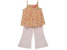 Baby Lulu 2 PC Set Shirred TankCapri Pant Little Sunflower Pink Floral Apparel