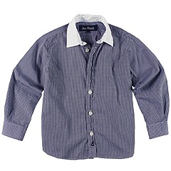 Joe Black Minicheck Shirt LS ToddlerLittle KidsBig Kids Navy Apparel