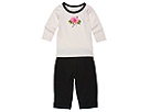 Best of Chums Asian Inspiration Peony Flower 2 Piece Set Infant WhiteBlack Apparel