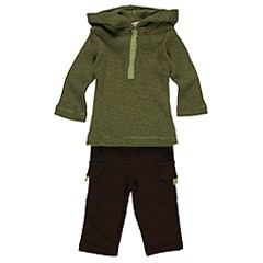 Bees and Dragons LS Hoodie W Pant 2 Piece Set Infant Green Apparel