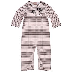 Bees and Dragons LS Stripe Romper Infant Pink Apparel