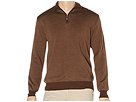 Toscano - Diagonal Stripe Mock Neck Zip (Cocoa) - Apparel