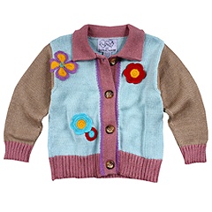 Zackali 4 Kids Collage Cardigan ToddlerLittle Kids Lt BluePurpleGrey Apparel