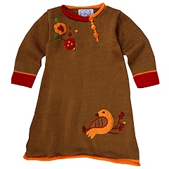 Zackali 4 Kids Finches Dress InfantToddler KhakiRedOrange Apparel