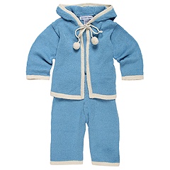 Zackali 4 Kids Bunny Zack CardiganPant 2 Piece Set Infant Lt BlueBrown Apparel