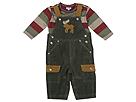 le top kids - Great Outdoors Corduroy Overall Stripe Shirt Set (Infant) (Spruce Green) - Apparel