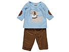 cachcach 2 PC Set Plush Puppies Top Pants Infant BlueTan Apparel