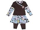 Baby Nay 2 Piece Set LS Kimono Top Skirted Leggings ToddlerLittle BrownEtch A Floral Apparel