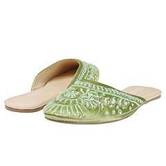 Nau‏ghty Monkey - Temple (Green) - 6PM.com :  mules naughty monkey fabric embellished