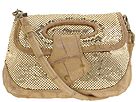 Whiting & Davis Handbags - Mesh With Domestic Croc Embossed Suede Handheld (Gold) - Bags and Luggage