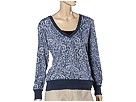 Allen Allen - Damask Burnout V-Neck (Blue)