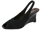 Donald J Pliner - Tyna (Black Crepe Elastic/Black Antique Patent) - Footwear