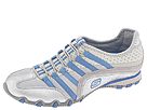 Skechers - Bikers - Daring (Silver Leather/Gray Suede/Mesh/Blue Trim) - Footwear