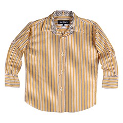 Joe Black JBK12 Stripe Shirt Little KidsBig Kids YellowBrown Apparel