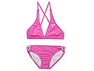 Roxy Kids Gingham Games Lucky Set Big Kids Sunset Pink Apparel