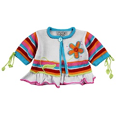 Zackali 4 Kids Crazy Flower Cardigan InfantToddlerLittle Kids Multi Apparel