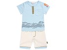 Bees and Dragons Explorer SS Tee WPants Infant BlueWhite Apparel