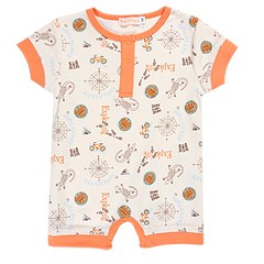 Bees and Dragons Explorer Romper Infant WhiteOrange Apparel