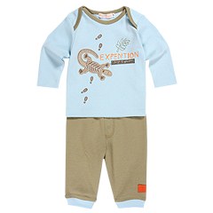 Bees and Dragons Explorer LS Tee W Pants Infant GreenBlue Apparel