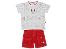 le top 2 PC Set Wags Woofs Twill Short Print Shirt InfantToddler RedWhiteGrey Apparel